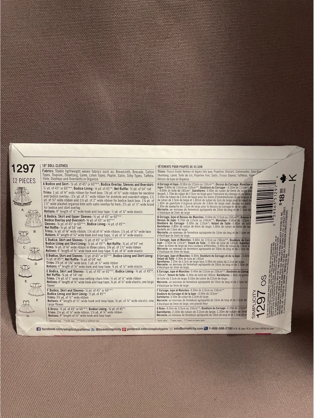Simplicity 1297 sewing